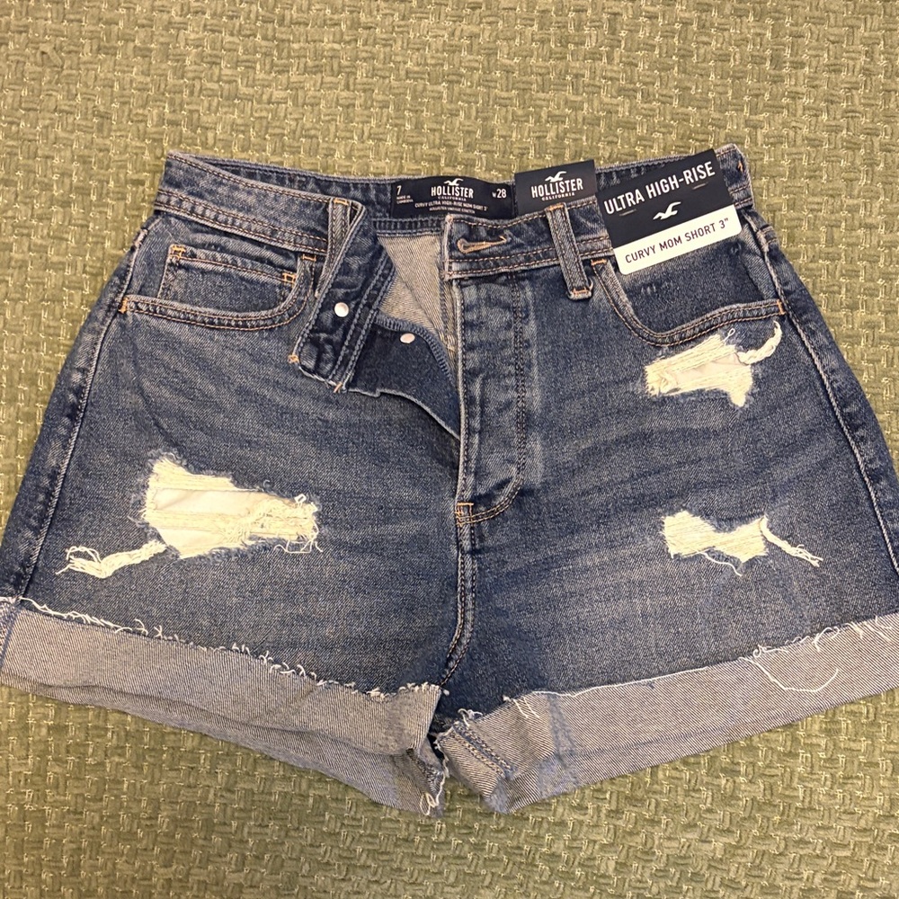 Hollister Women's Distressed Blue Jean Shorts